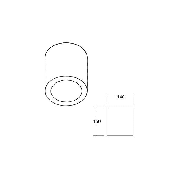 Brumberg Leuchten - Decken-/Wandleuchte LED-Anbaudownlight 230V 12594184DA 940