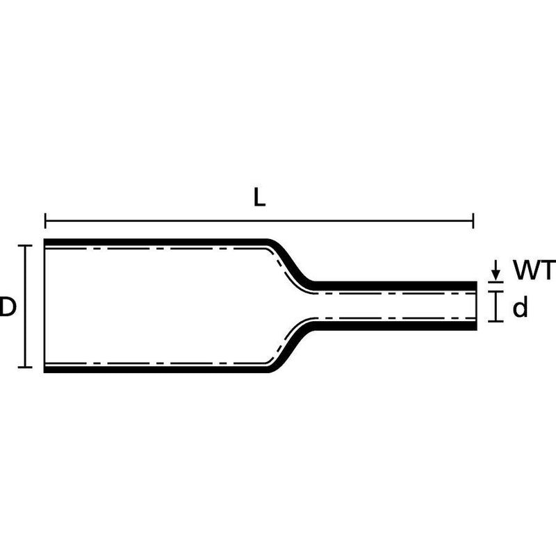 HellermannTyton - Verbindungs-/Übergangsmuffe Schrumpfmanschette LVK-4x16-50 PO-X BK1