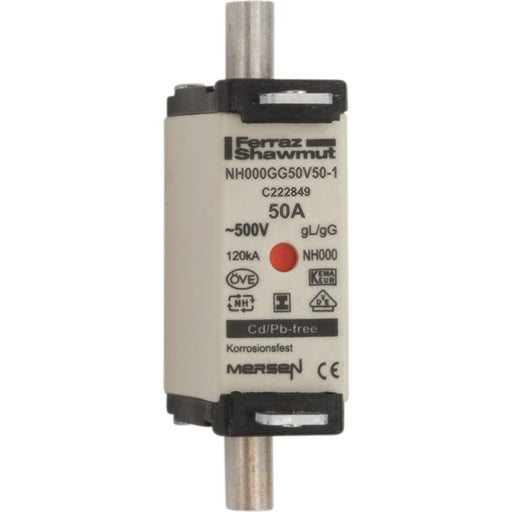 Mersen - Messersicherung NH-Sicherungseinsatz SG NH000GG50V50-1 Gr.000 gG 50A/500VKM