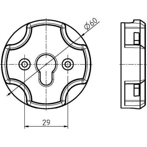 DELTA DORE - Zubehör/Ersatzteile für Tor-/Rollladenantriebe Adapter f.Small RM 4015K-S f.Click-Antriebslag