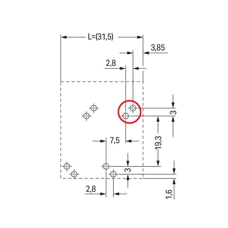 WAGO - Leiterplattenklemme 2-Leiter-Leiterplattenkle. 746-2303/000-009 10mm² − 40 Stück