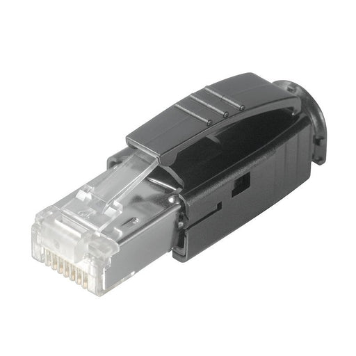 Weidmüller - Modularer Steckverbinder Stecker RJ45 Crimp IE-PS-RJ45-TH-BK mit Knickschutz − 10 Stück