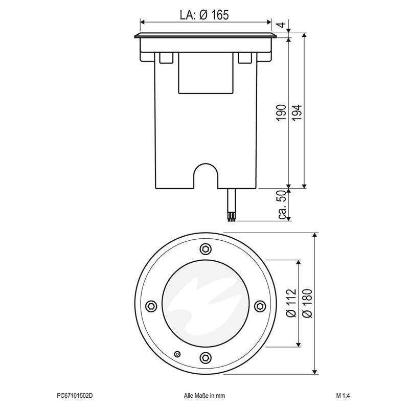 EVN Lichttechnik - Bodeneinbauleuchte LED-Bodeneinbauleuchte PC67101502D IP67