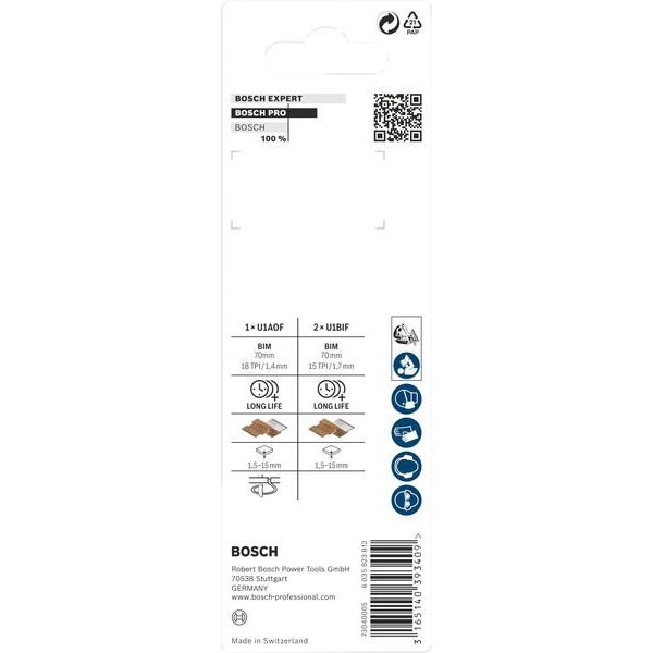 Bosch - Sägeblatt Sortiment PRO Laminate Set, 2608636430 U-Schaft, 3-tlg