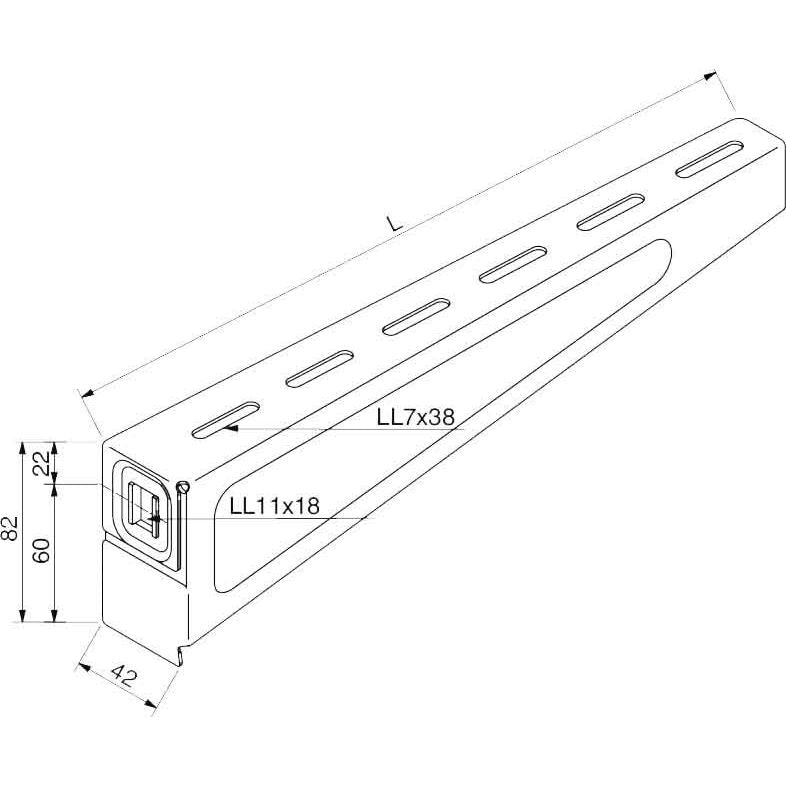 Rico - Ausleger für Kabeltragsystem Ausleger 15B3-200-V 200mm 1,5 kN