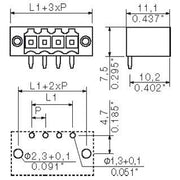 Weidmüller - Leiterplattensteckverbinder LP Verbinder Raster 3.5 SL3.5/2/90F3.2SN OR − 100 Stück