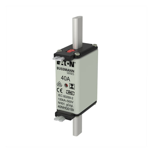 Eaton - Messersicherung Sicherungseinsatz Nieders. NH-SICHERU#40NHG01BI 40A AC 500V 120kA − 3 Stück
