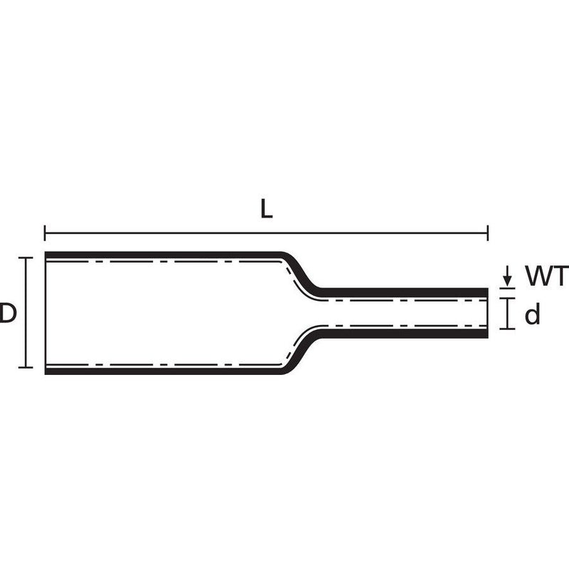 HellermannTyton - Schrumpfschlauch Warmschrumpfschlauch HA47-68/22-1000-BK HA47-68/22 schwarz − 5 Stück