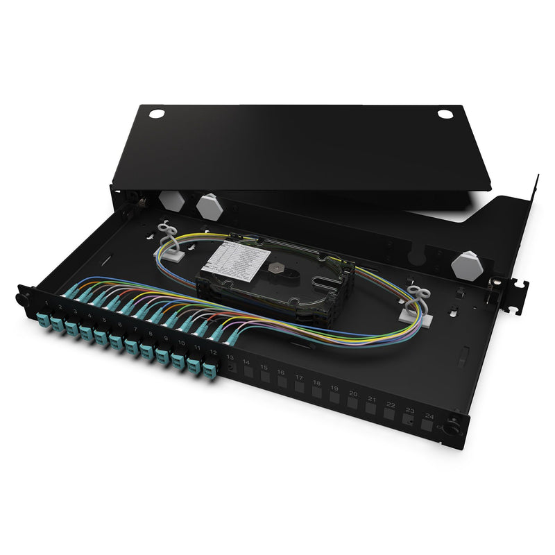 Corning - Patchpanel LWL LWL-Gehäuse ausziehbar LAN1-24AD-PGTL-B vorbestückt
