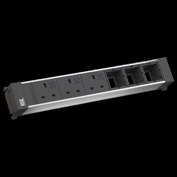 Bachmann - Mehrfachsteckdose Einbausteckdose 916.086 3xUK 90° 3,15A