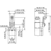 Stahl - Einzelpositionsschalter Positionsschalter 8060/2-2-D-60 S/Ö Sprungsch Drehhe