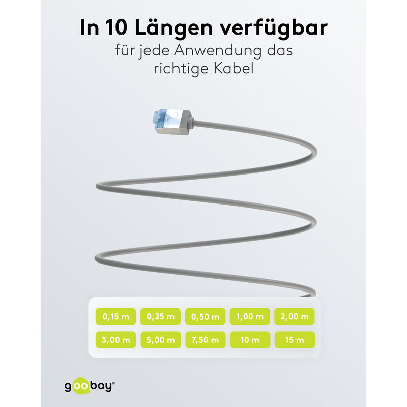 Goobay - Patchkabel Kupfer Patchkabel U/FTP Cat6 74322 Ultraflexibel,slim,s