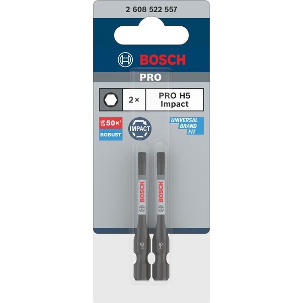 Bosch - Bit-Set PRO Hex Impact Bit, 2608522557VE(2) H5, 55 mm, 2-tlg