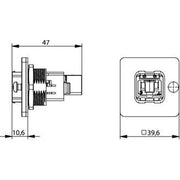 Telegärtner - Modularer Steckverbinder STXV14 RJ45 Zentr.-Flansch 100007424 RJ45Kupplung Cat.6 M