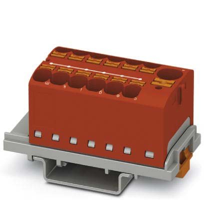 Phoenix Contact - Durchgangs-Reihenklemme Verteilerblock PTFIX10/12X4-NS35RD − 8 Stück