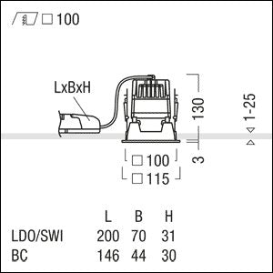 Zumtobel Group - Downlight/Strahler/Flutlicht LED Decken-Einbauleuchte PANOS EVO #62910448 4000K
