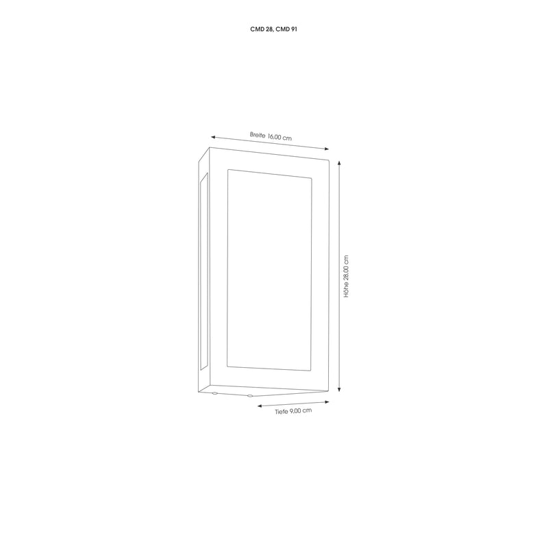 CMD Creativ - Decken-/Wandleuchte Wandleuchte 28/BM Edelstahl,E27