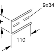 Rico - Verbinder für Kabeltragsystem Stoßverbinder 161E11-A f. Pritsche 60mm − 10 Stück