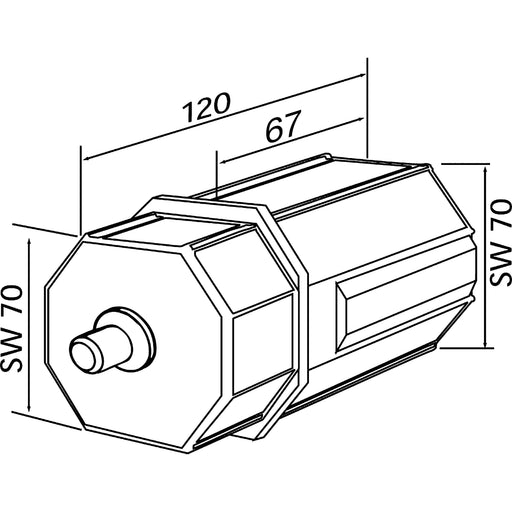 DELTA DORE - Zubehör/Ersatzteile für Tor-/Rollladenantriebe Walzenkapsel Kunststoff 4031 SW70 Einsteckl. 67mm