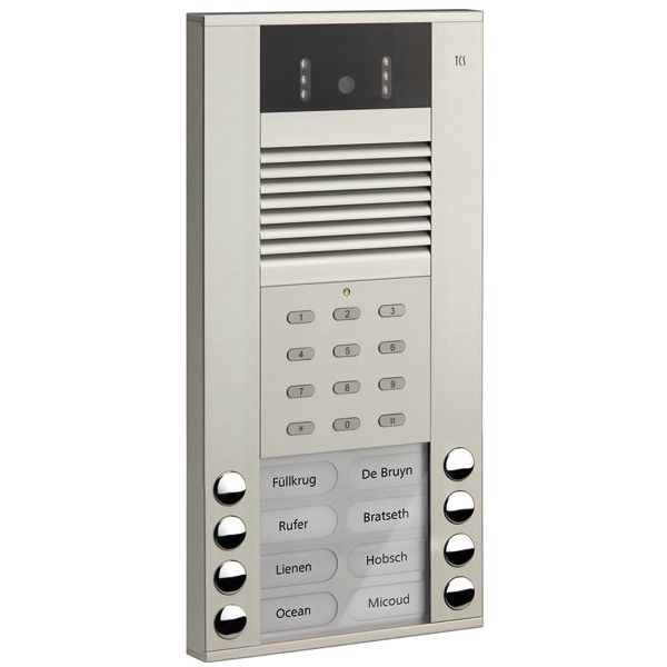 TCS Tür Control - Türstation für Türkommunikation Video color Außenstation AVE54083-0010 8Tast 1reih.AP si − 1 Stück