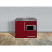 Stengel - Mini-Küche Miniküche Premiumline MPMBR100KSMWIKFliBre Bordeauxrot