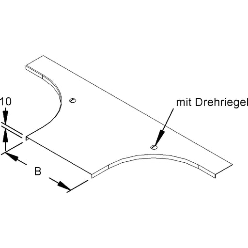 Rico - Deckel Anbau-Abzweigstück für Kabeltragsystem Abdeckung 15W12-400-TR für Anbau-T-Stück