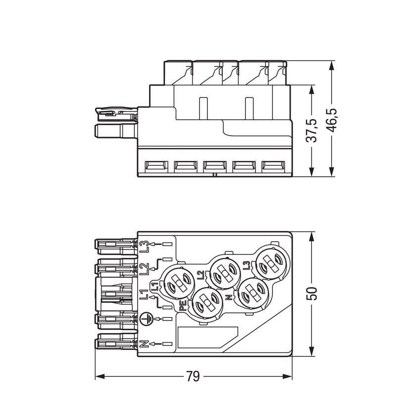 WAGO - Flachleitungsadapter für steckbare Gebäudeinstallation Abgriffmodul 772-268 − 10 Stück
