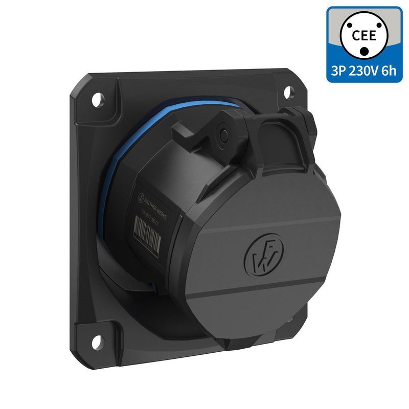 Walther Werke - CEE-Anbausteckdose (IEC 60309) CEE NEO Anbaudose schräg FW532306CC 32A 3P 6h IP54