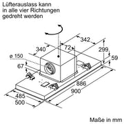 Bosch - Dunstabzugshaube Deckenlüftung DRC97AQ50 Serie6,HomeConnect