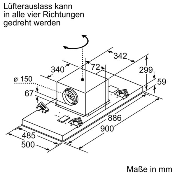 Bosch - Dunstabzugshaube Deckenlüftung DRC97AQ50 Serie6,HomeConnect