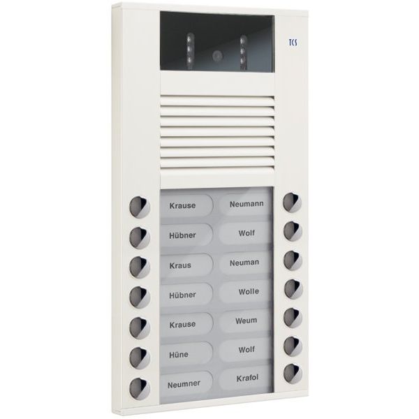 TCS Tür Control - Türstation für Türkommunikation Video color Außenstation AVE14143-0018 14Tast 2reih.AP ws