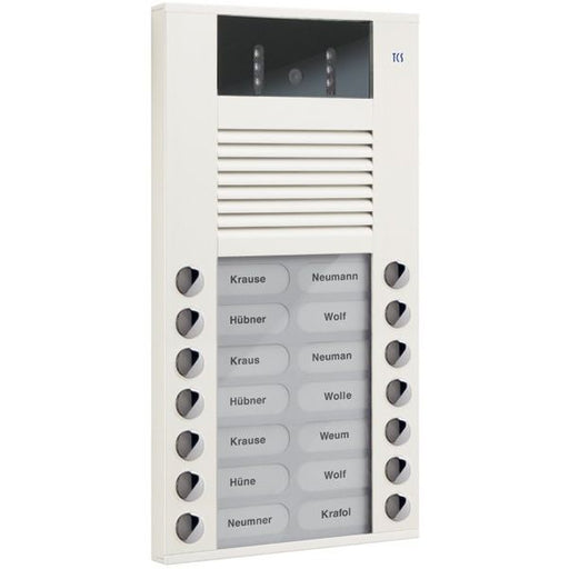 TCS Tür Control - Türstation für Türkommunikation Video color Außenstation AVE14143-0018 14Tast 2reih.AP ws
