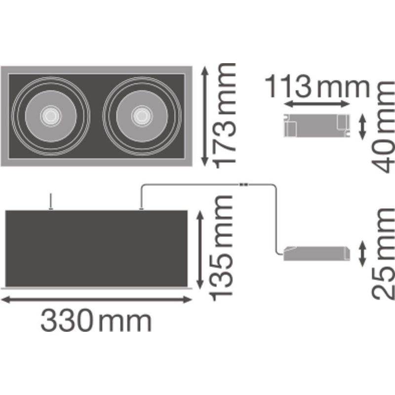 Ledvance - Downlight/Strahler/Flutlicht LED-Einbaustrahler 2fl. SPOT MULI2x30W4KFLWT 4000K