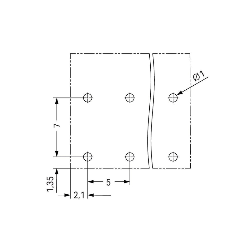 WAGO - Leiterplattenklemme THR-Leiterplattenklemme 2086-3203 Drücker,1,5mm²,sw − 228 Stück