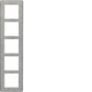 Berker - Abdeckrahmen Rahmen 5f. eds/gebürstet 10156083 senkrecht
