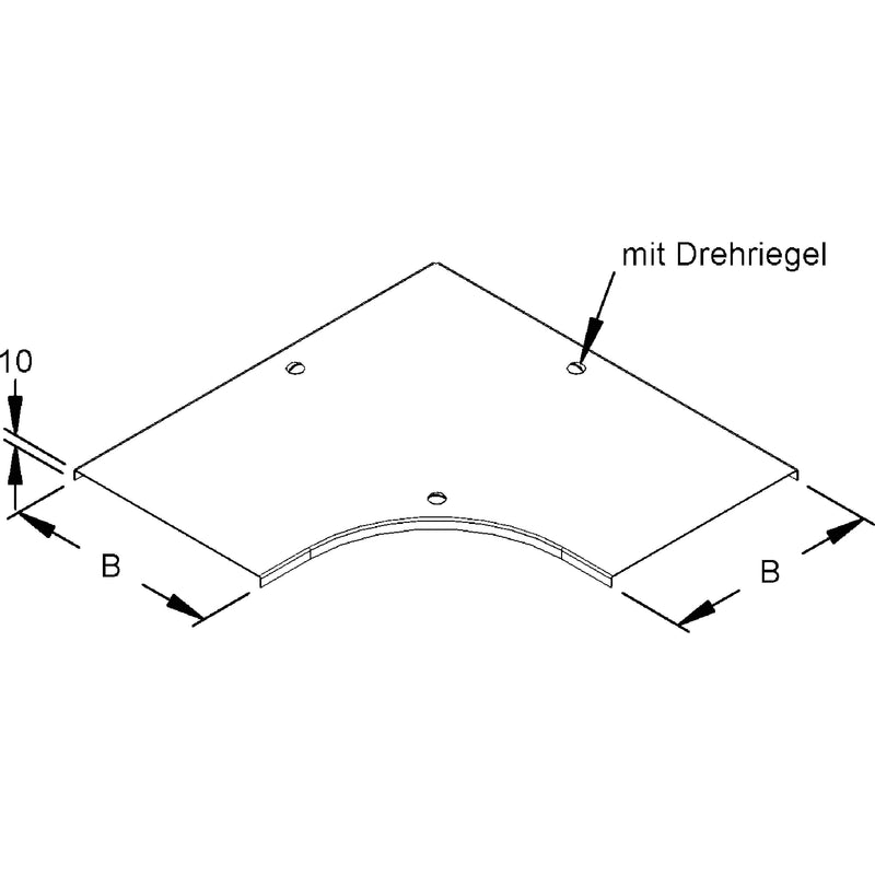 Rico - Deckel Bogen für Kabeltragsystem Abdeckung 15W12-300-BR Bogen 90Grad