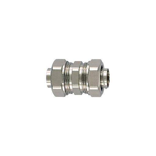 HellermannTyton - Verbinder für Wellschläuche Metallverschraubung 166-31701(10) Kompressionskuppler − 10 Stück