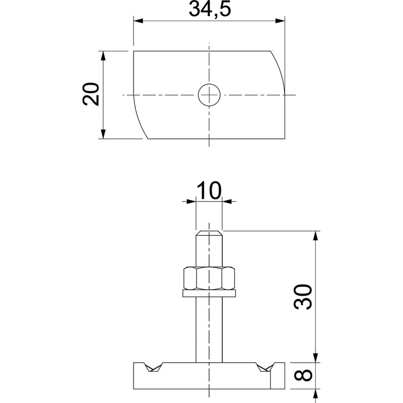 OBO Bettermann - Hammerkopfschraube MS41HB M10x30 A4 M10x30mm − 50 Stück