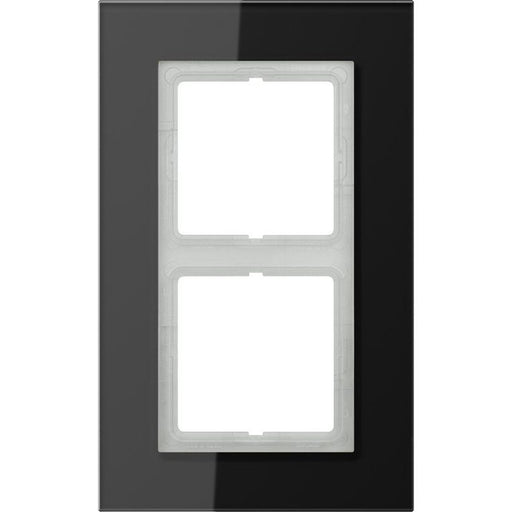 Jung - Abdeckrahmen Glasrahmen 2-fach sw LSP 982 GL SW waage/senkrecht