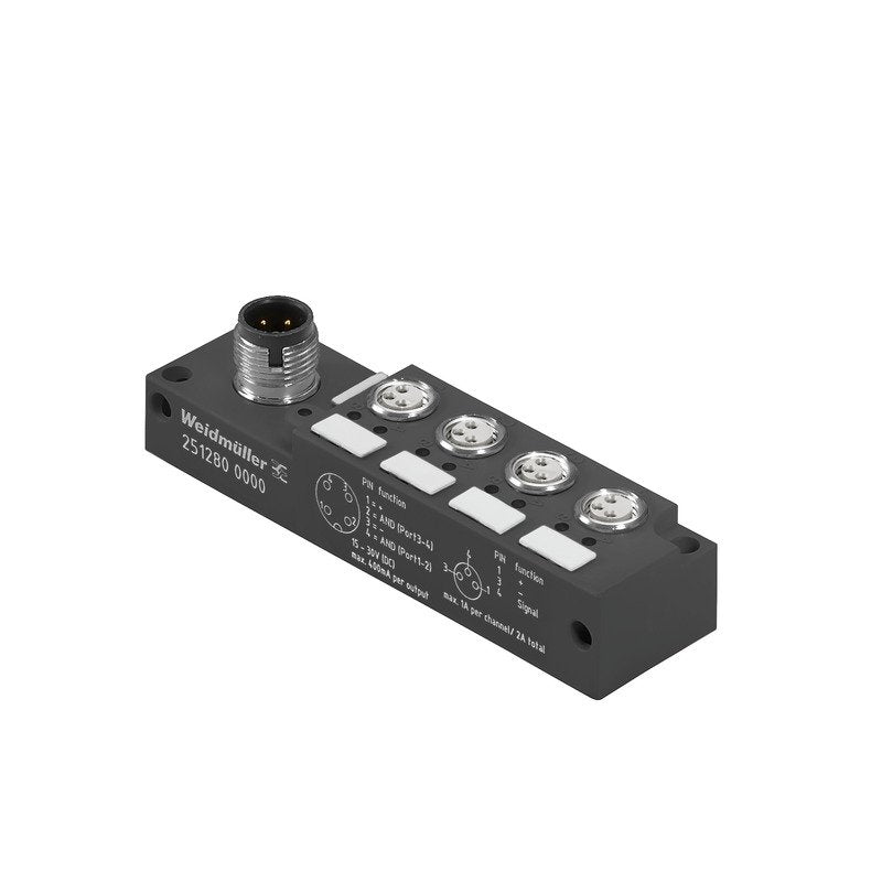 Weidmüller - Passiver Sensor-/Aktor-Verteiler (ohne Leitung) Sensor-/Aktor-Verteiler SAI04LVP123AM08LAND m. M12 Abgang