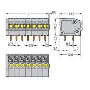 WAGO - Leiterplattenklemme 805-116 Drücker,1,5mm²,grau − 20 Stück