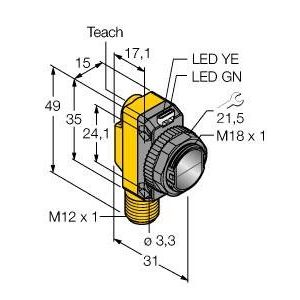 Turck - Einweg-Lichtschranke Opto Sensor QS18EP6CV45Q8 Winkellichttaster