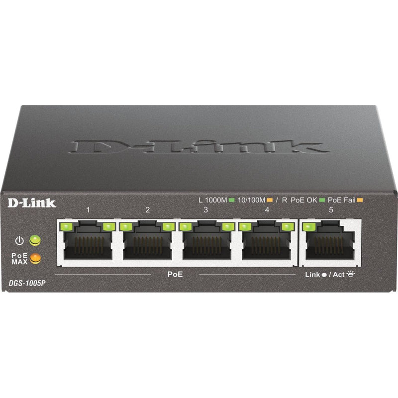 DLink - Netzwerk Switch Gigabit PoE+ Switch DGS-1005P/E 5-Port Desktop