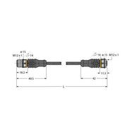 Turck - Rundsteckverbinder, feldkonfektionierbar (Industriesteckverbinder) PUR-Kabelmantel RSC-RKC5701-6M Thin