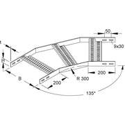 Niedax - Bogen für Kabelleiter Bogen 45Gr. KLMZBBL 40.100 F 40x100mm
