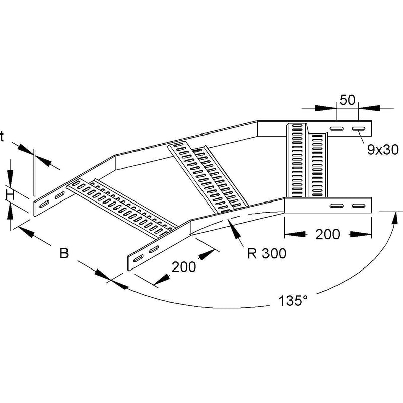 Niedax - Bogen für Kabelleiter Bogen 45Gr. KLMZBBL 40.100 F 40x100mm