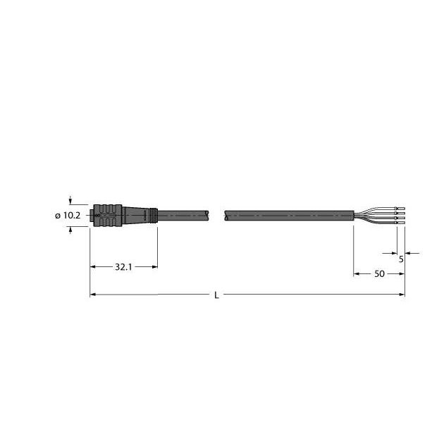Turck - Konfektioniertes Sensor-Aktor-Kabel Aktuator- u. Sensorleitung PKG4Z-2/TEL PVC − 1 Stück