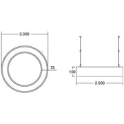 Brumberg Leuchten - Pendelleuchte LED-Pendel-Ringleuchte 13546183 D2000mm, H100mm