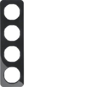 Berker - Abdeckrahmen Rahmen sw/gl 10142145 4fach