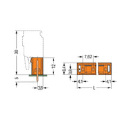 WAGO - Leiterplattensteckverbinder Stiftleiste 231-767/001-000 7,62mm − 50 Stück